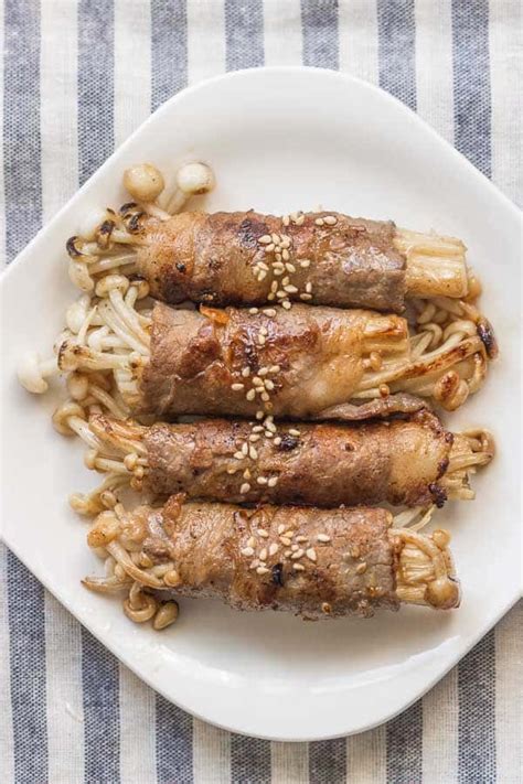 Easy Enoki Beef Rolls Japanese Appetiser Wandercooks