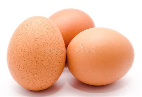 Oeufs De Poulet De Brown D Isolement Sur Un Fond Blanc Photo Stock