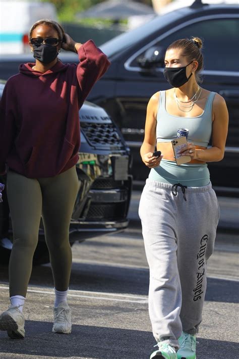 Hailey Bieber And Justine Skye Heading To Yoga In West Hollywood 10