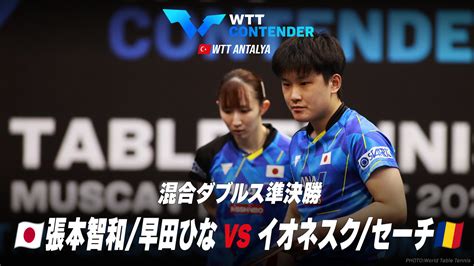 【準決勝】張本智和早田ひな Vs イオネスクセーチ｜wttコンテンダーアンタルヤ2023 混合ダブルス｜テレ東卓球news：テレ東