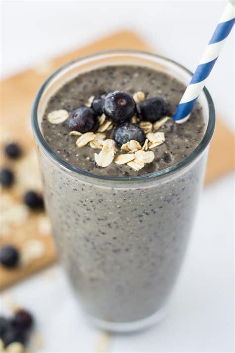 Blueberry Banana Oatmeal Smoothie For A Nutritious Breakfast On The Go