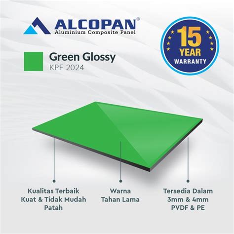 Jual Acp Alcopan Green Glossy Pvdf Mm Aluminium Composite Panel Di