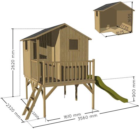 Cabane En Bois Sur Pilotis Tiphaine Avec Toboggan Soulet