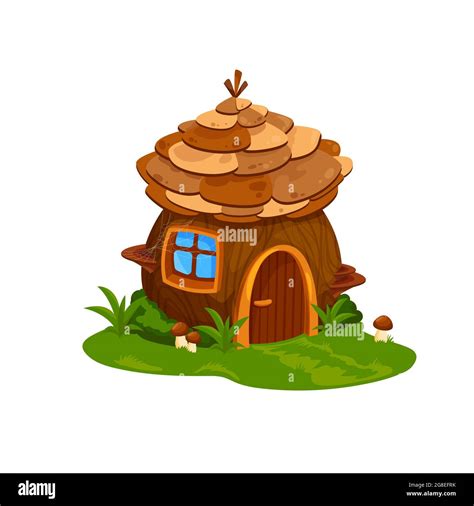 Casa De Madera De Hadas O Morada De Mago Vector Fairytale Hogar Para