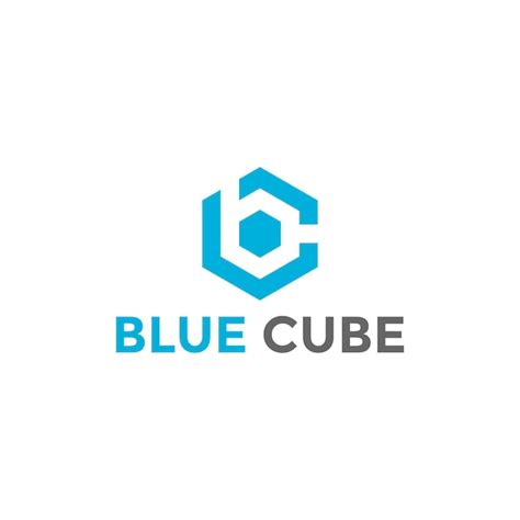 Modelo De Design De Logotipo De Cubo Azul Vetor Premium