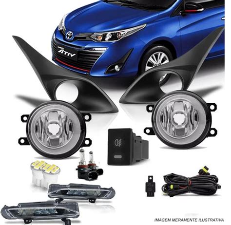 Kit Farol De Milha Neblina Drl Toyota Yaris 2018 2019 2020 Hatch Sedan