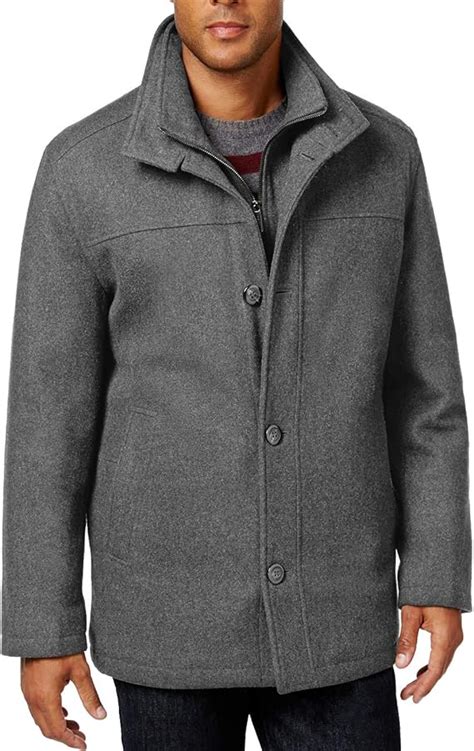 London Fog Mens Wool Blend Car Coat With Bib At Amazon Mens Clothing