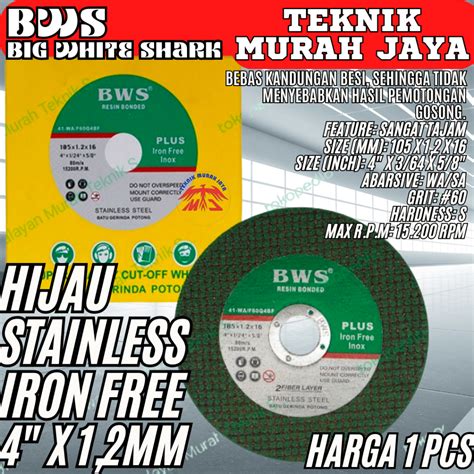 Jual Bws Batu Gerinda Potong X Mm Hijau Stainless Iron Free