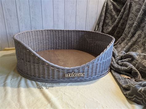 Wicker Dog Bed Dog Bed Custom Pet Bed Dog and Cat Basket - Etsy