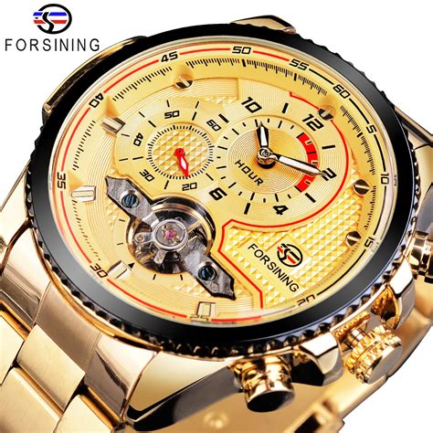 Forsining Novo Cl Ssico Dourado Masculino Steampunk Sport S Rie