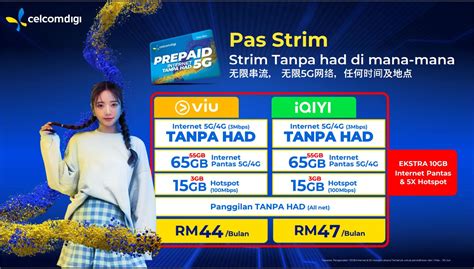 Celcom Prepaid Sim Card G Edisi Biru New Unlimited Internet Tanpa Had