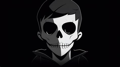 His An Anime Boy With Skull On Face Backgrounds | JPG Free Download - Pikbest