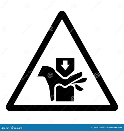 Warning Hand Crush Hazard Symbol Sign Vector Illustration Isolate On