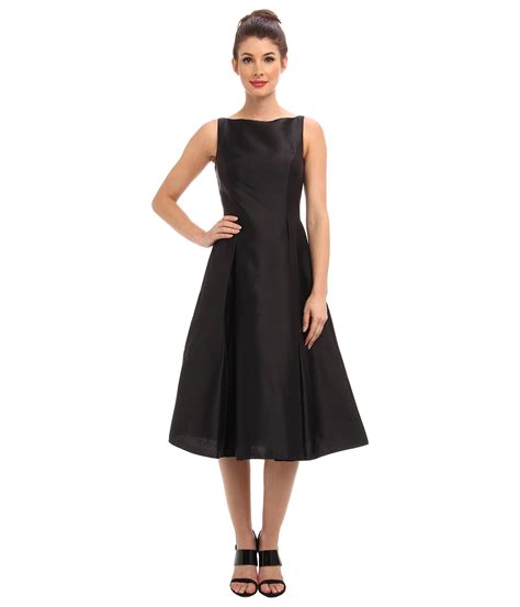 Adrianna Papell Sleeveless Tea Length Dress In Black Lyst