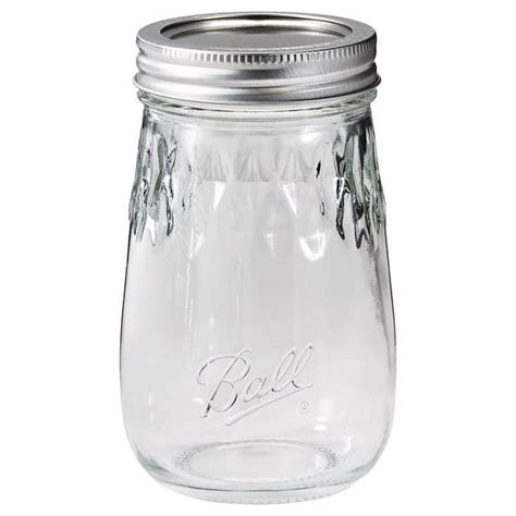 Ball Regular Mouth Tapered Mason Jar 16 Oz 4 Ct