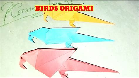 Cara Membuat Burung Dari Kertas Origami Burung Beo Youtube