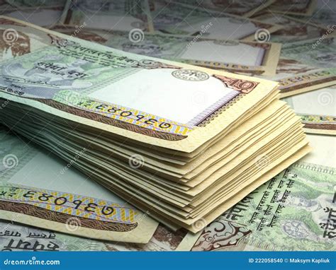 nepalese money nepalese rupee banknotes  npr rs bills stock photo