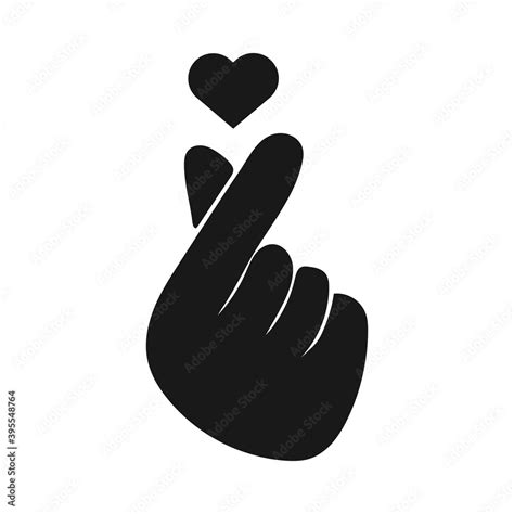 Finger Heart Korean Symbol Hand Heart Stock Vector Adobe Stock