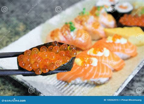 Sashimi Sushi Set On Plate Japanese Food Stock Image Image Of Japan