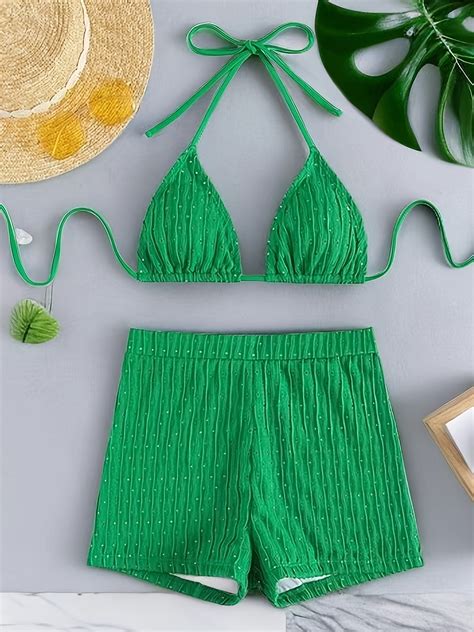 Halter Top Bikini With Boy Shorts Online Bellvalefarms