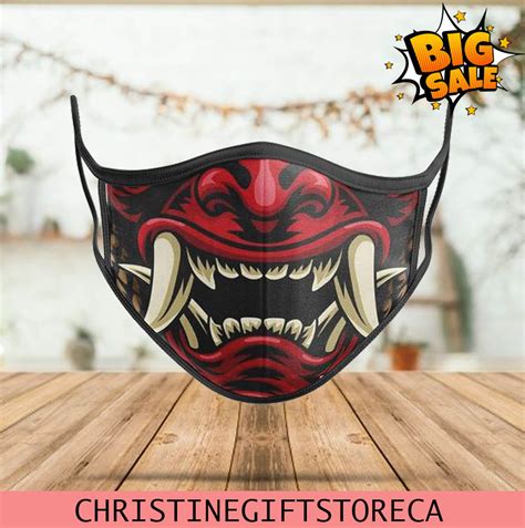 Mouth Samurai Face Mask Samurai Face Mask Design Face Mask Etsy