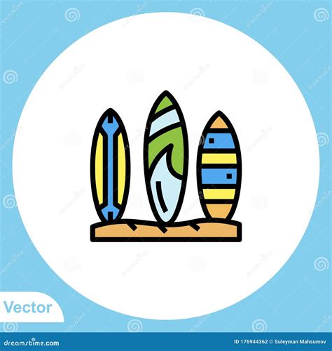 Surfing Vector Icon Sign Symbol Stock Vector Illustration Of Ocean