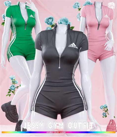 Jessy Gym Outfit Sims4 Bluerose Sims Shabiller Tenue Sims 4