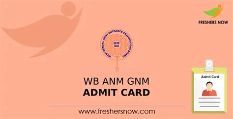 Wb Anm Gnm Admit Card 2024 Out Download Hall Ticket