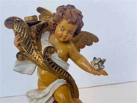 Roman Fontanini Angel Figurine Italy Depose Vtg Art Sculpture Etsy