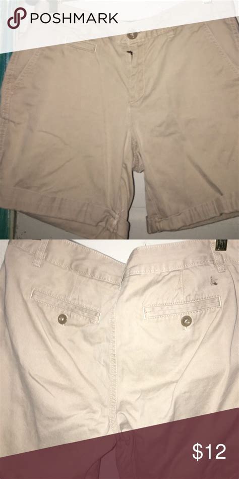 Eddie Bauer Khaki Shorts Embroidered Denim Shorts Khaki Shorts