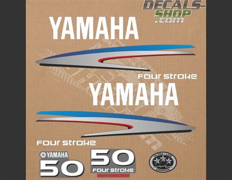 Yamaha 50hp Four Stroke Outboard Decal Kit