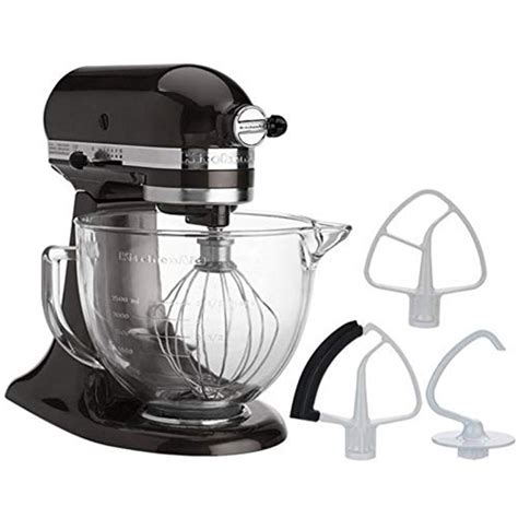 Kitchenaid 5 Quart Stand Mixer Glass Bowl Onxy Black