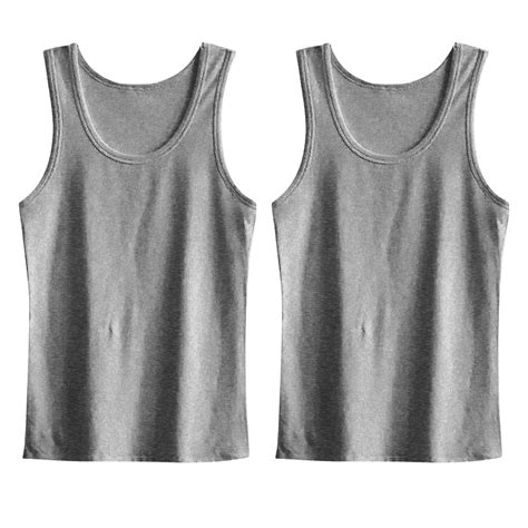 Tank Top For Men Working Out Summer Large Round Neck Loose Base Cotton