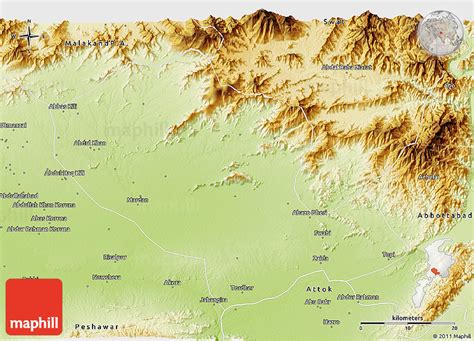 Physical 3D Map of Mardan