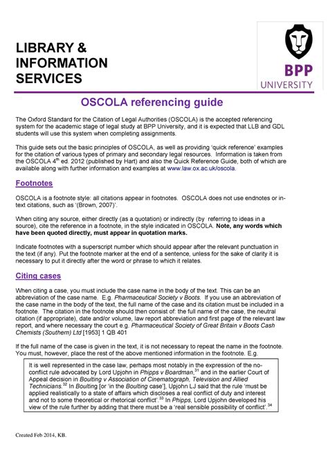 Law Oscola Referencing Guide Oscola Referencing Guide The Oxford