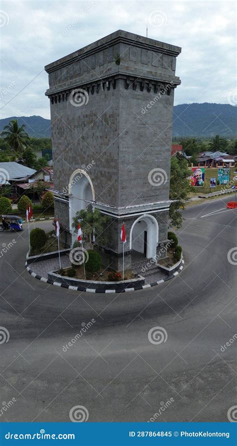 Aerial View Of Monument De Center Point Bone Bolango Gorontalo At