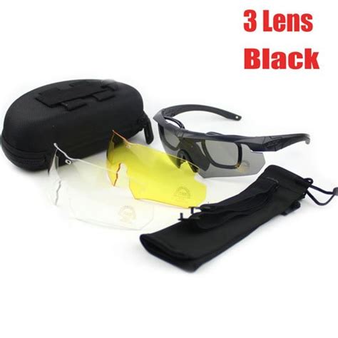 Black 3 Lens Ess Crossbow Military Goggles 3lens Tr 90 Men Sunglasses Military Man Army