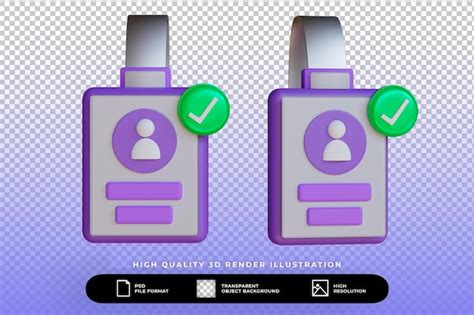 Jeu de cartes d identité de rendu 3D illustration isolée PSD Premium