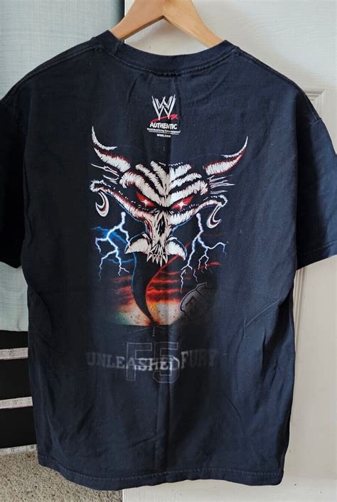 Vintage Wwe Brock Lesnar Unleashed F5 Fury 2003 L T Shirt 2000s Wrestler Black Ebay