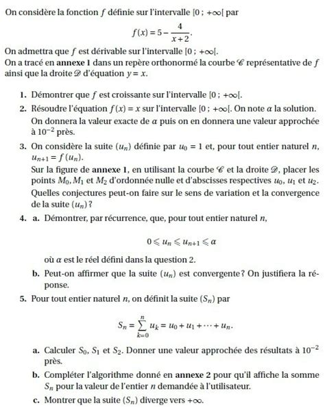 Annales Bac Maths S Suites