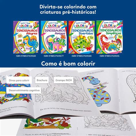 Como E Bom Colorir Dinossauros Alegres Livraria Internacional Sbs