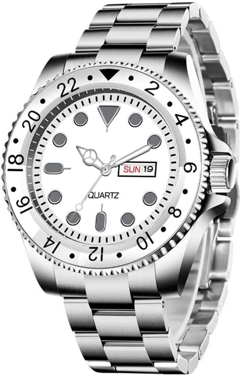 Shocknshop Analog White Dial Stainless Steel Chain Day And Date