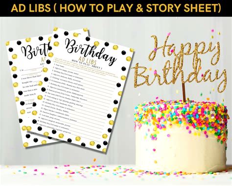 Adult Birthday Party Games Bundle In Black And Gold Milestone Etsy