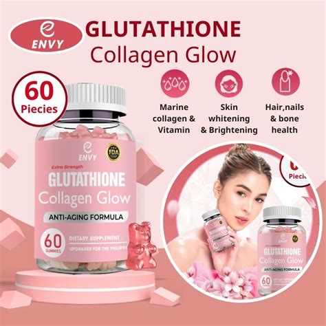 Envy Glutathione Collagen Glow Gummies From Korea 100 Pure Vegan Skin