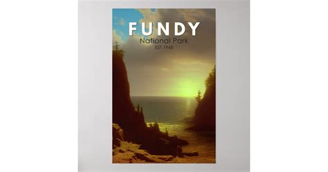 Fundy National Park Canada Vintage Art Poster Zazzle