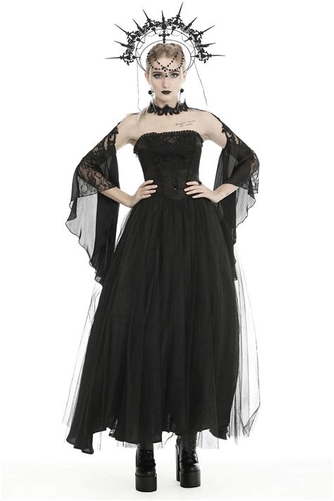 Black Mausoleum Maxi Tulle Dress Vampirefreaks