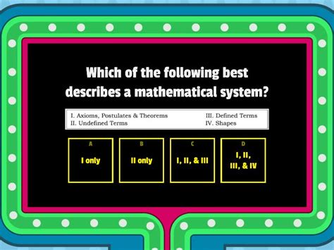 Pretest In Geometry Gameshow Quiz