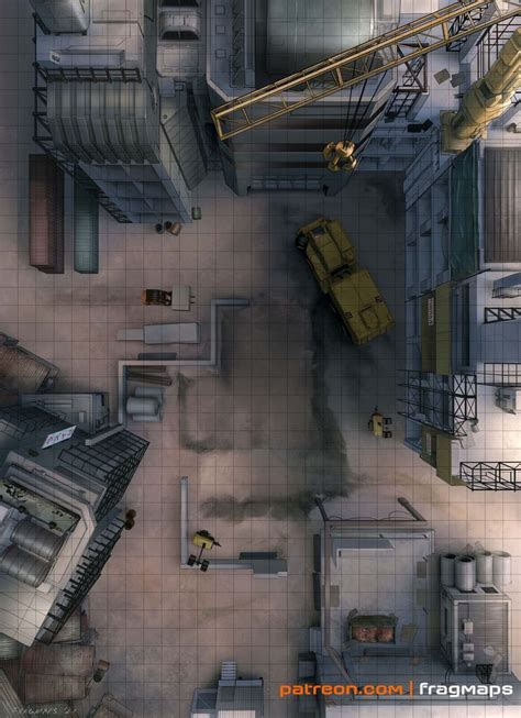 The Construction Site Frag Maps Cyberpunk Rpg Tabletop Rpg Maps