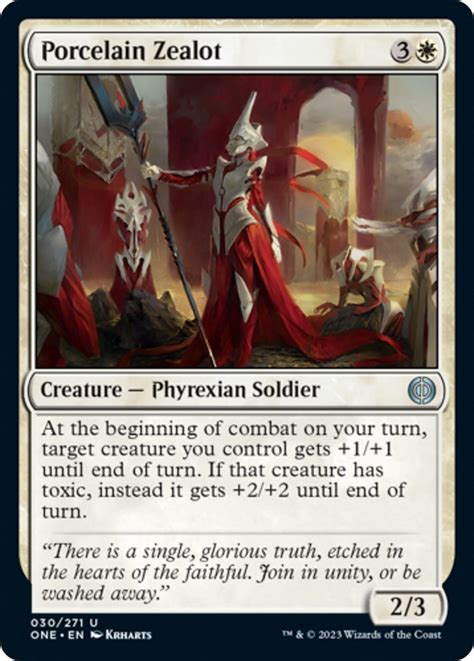 Porcelain Zealot Phyrexia All Will Be One Magic The Gathering