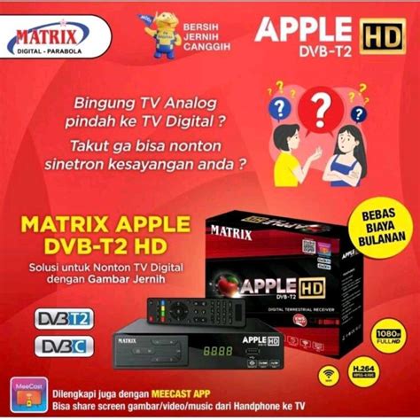 Jual Stb Set Top Box Matrix Apple Merah Dvb T2 Receiver Digital Box Di